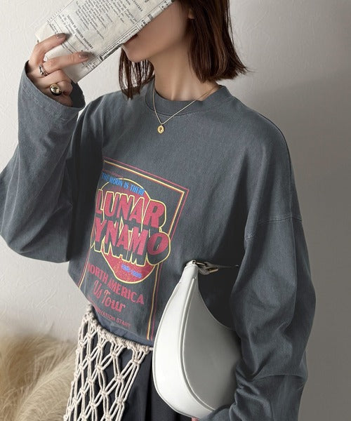 《JaVa ジャバコラボ》キャッチーな大人Tee。綿100%ピグメントロゴビッグTシャツ jv1029024