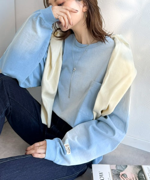 《JaVaジャバコラボ》垢抜け！大人のストリートstyleを作る。綿100％スプレーダイ加工オーバーサイズTシャツ（長袖） jv1020358