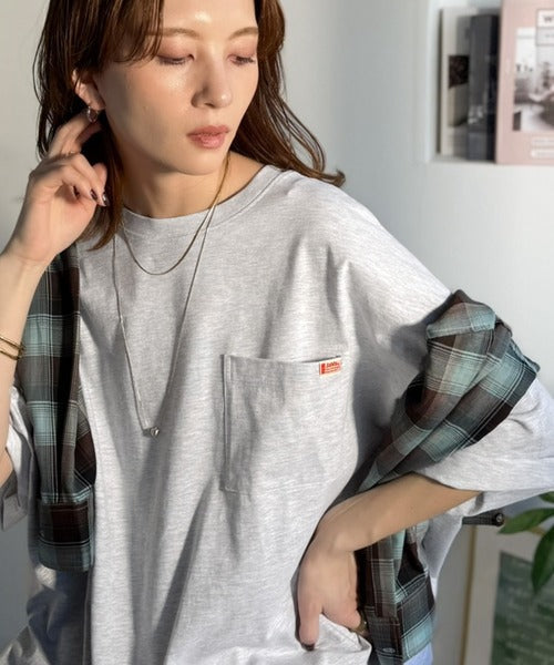 《JaVaジャバコラボ》大人のこなれ感漂う。 綿100％ビッグポケットオーバーサイズTシャツ（半袖） jv1260540