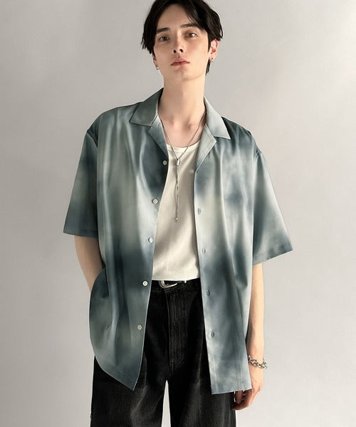 Oversized Drape Half Sleeve Shirt/総柄プリントオーバーサイズドレープ半袖シャツ co1150014