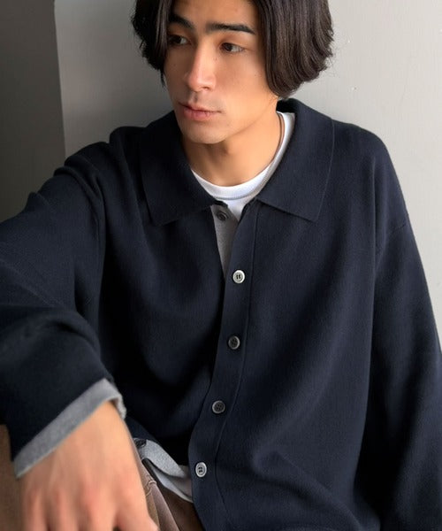 きちんと感に、差し色の遊び心を。ミラノリブ配色ニットシャツ / MILANO RIB COLOR BLOCK KNIT SHIRT co1020004