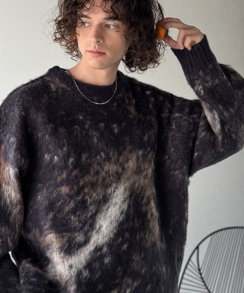 【Classical Origin】「まるで毛布。」モヘアライクシャギー素材クルーネックセーター／Mohair-Like Shaggy Knit Crew Neck Sweater co0780002