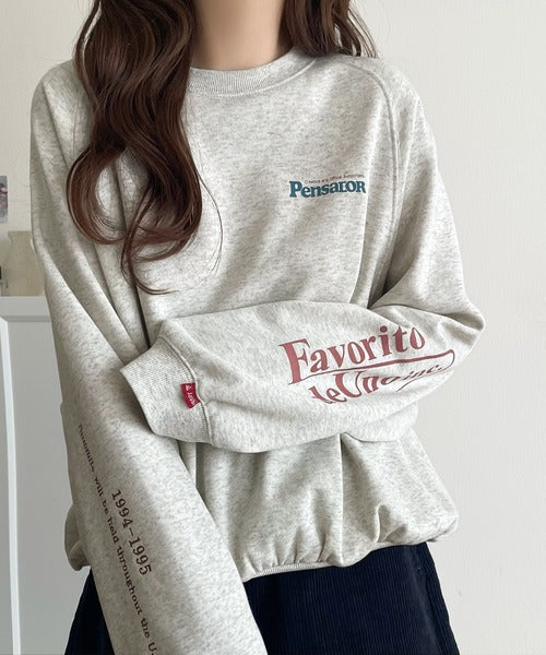 《Javaジャバコラボ》抜け感纏い、センスで遊ぶ。ロゴ袖刺繍＆グラフィック裏起毛プルオーバー jv1050328