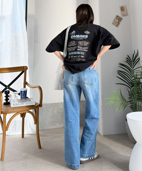 《JaVaジャバコラボ》お洒落見え抜群。大人カジュアルなゆったり半袖T。バック刺繍ビッグTEE（半袖） jv1260550