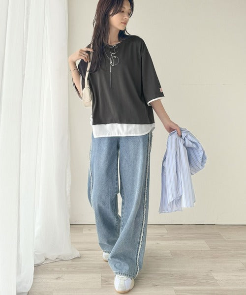 《JaVaジャバ コラボ》実は、フェイクなんです！フェイクレイヤードTee（半袖） elft002