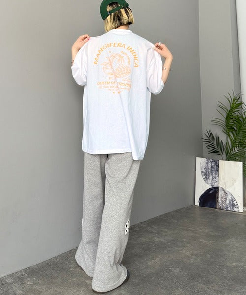 《JaVaジャバコラボ》周りと差がつくアート感。綿100％ タイ☆トロピカルフルーツ柄☆ビッグTシャツ jm1029128