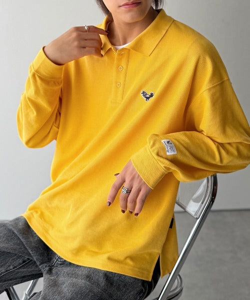 【Classical Origin】「上質な日常。」胸刺繍入り鹿の子ポロシャツ（長袖）／Embroidery Basic Polo Shirt co1150052
