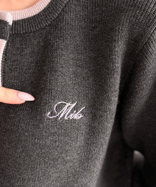 【mily bilet】甘さを上品に楽しむ、着映えトップス。配色プレッピーカーディガン mi1359062