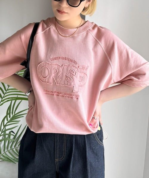《JaVa ジャバコラボ》裾はドロストでお好みのシルエットに。ヴィンテージライクな半袖ロゴスウェット jm1029126