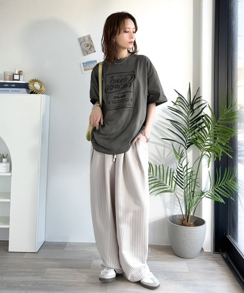 《JaVaジャバコラボ》シンプル派にも推したい！綿100％グラフィック刺繍Tシャツ（半袖） jv1050356