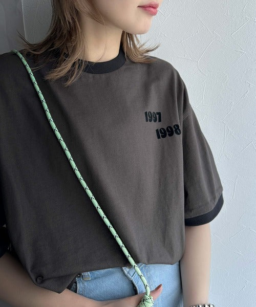 ゆるっとカジュアルに。半袖リンガーフロッキーテニスTシャツ ce1020214