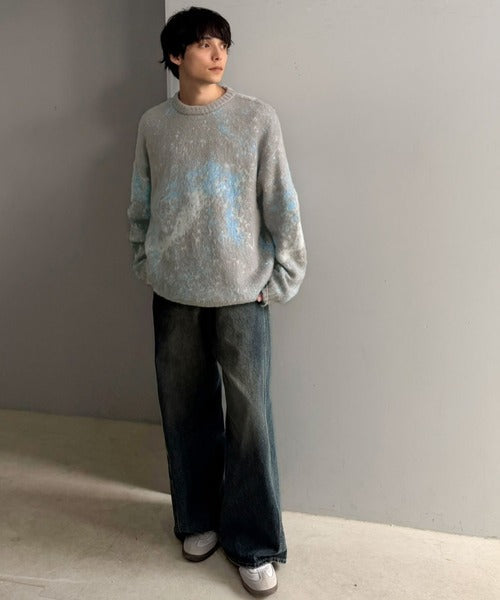 【Classical Origin】「まるで毛布。」モヘアライクシャギー素材クルーネックセーター／Mohair-Like Shaggy Knit Crew Neck Sweater co0780002