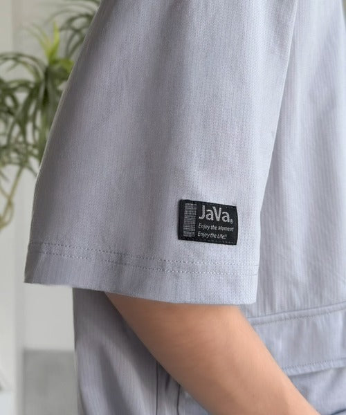 《JaVaジャバコラボ》【接触冷感・吸水速乾機能付き】便利なBIGポケット＆裾ドローコード付き！高機能マイクロメッシュTシャツ jo1150091