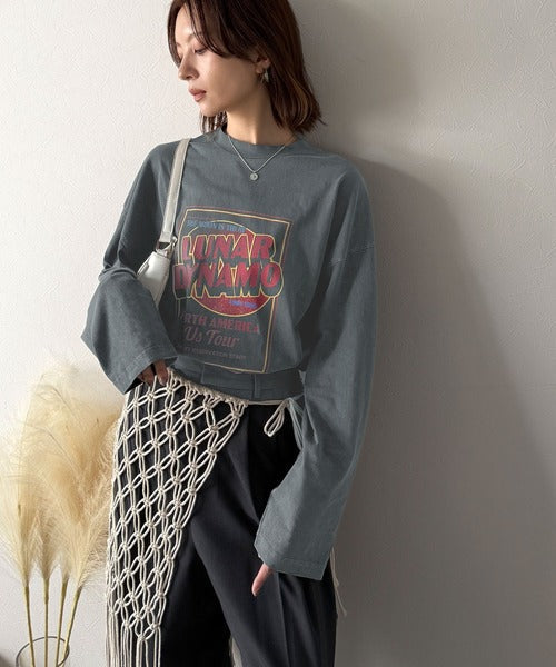 《JaVa ジャバコラボ》キャッチーな大人Tee。綿100%ピグメントロゴビッグTシャツ jv1029024