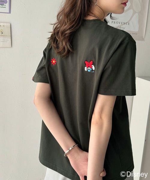 綿100%大人可愛い♪バック「ディズニー」刺繍半袖T ce1330039
