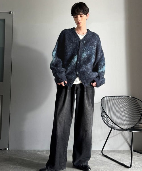 【Classical Origin】「まるで毛布。」モヘアライクシャギー素材Vネックカーディガン／Mohair-Like Shaggy Knit V-Neck Cardigan co0780003