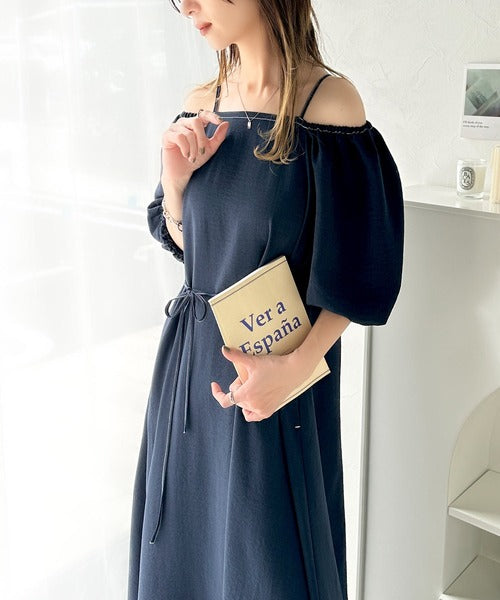 お洒落に差をつける、大人女子。2wayパフスリーブロング丈ワンピース ce1260375