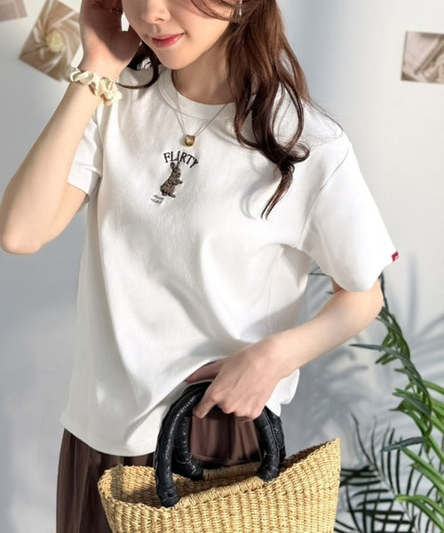 可愛いだけとは言わせない！刺繍コンパクトフライスTシャツアニマルシリーズ（半袖） ce1050360