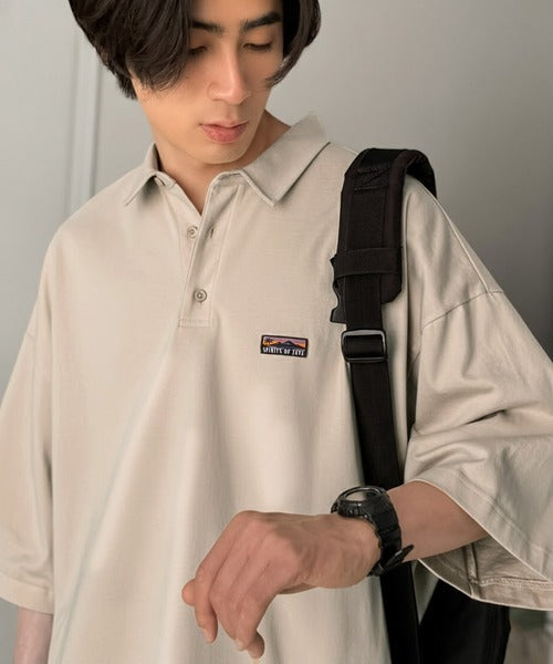 《JaVaジャバコラボ》ヘビロテ確定。綿100％ヘビーウェイト素材スーパーワイドシルエット衿ポロシャツ jo1320009