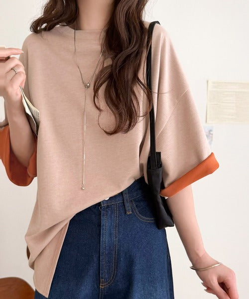 《JaVaジャバコラボ》ゆるシルエットに、ひとさじのアクセント。オーバーサイズ配色BIGTEE jv1110190