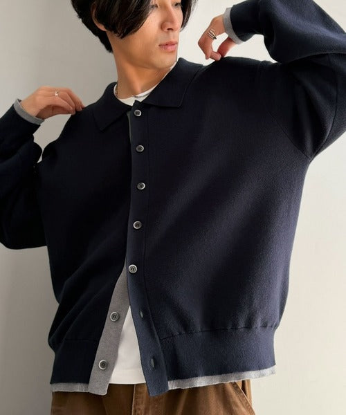 きちんと感に、差し色の遊び心を。ミラノリブ配色ニットシャツ / MILANO RIB COLOR BLOCK KNIT SHIRT co1020004
