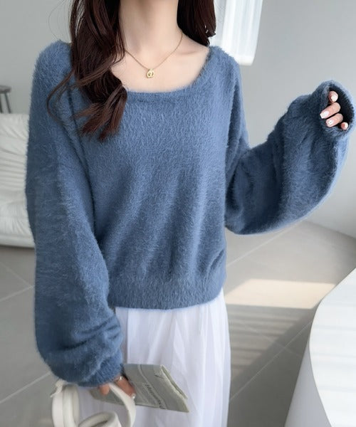 【mily bilet】女性らしさ滲み出る。シャギーリボン前後2WAYカーディガン mi1029038