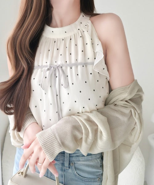 【mily bilet】洗練された大人フェミニン。アメスリ リボン付きフリルブラウス  チェック 花柄 ドット mi1019157