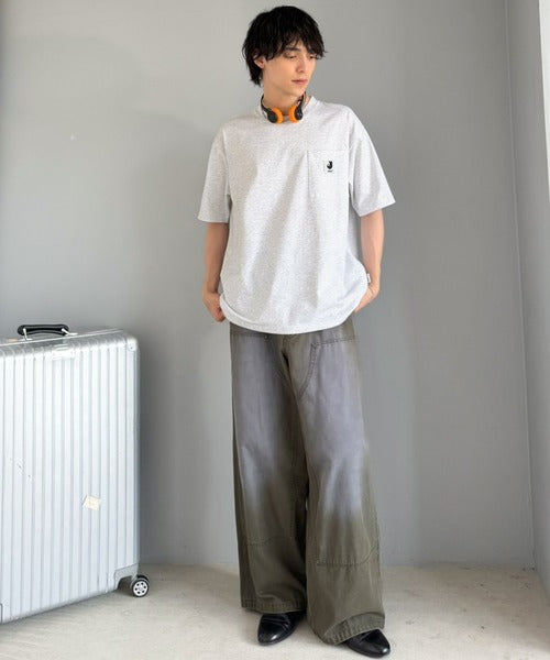 《JaVaジャバコラボ》【接触冷感・抗菌防臭機能付き】試して納得！胸ポケット付き ライトヘビーウェイト オーバーサイズTシャツ（半袖） jo1320020