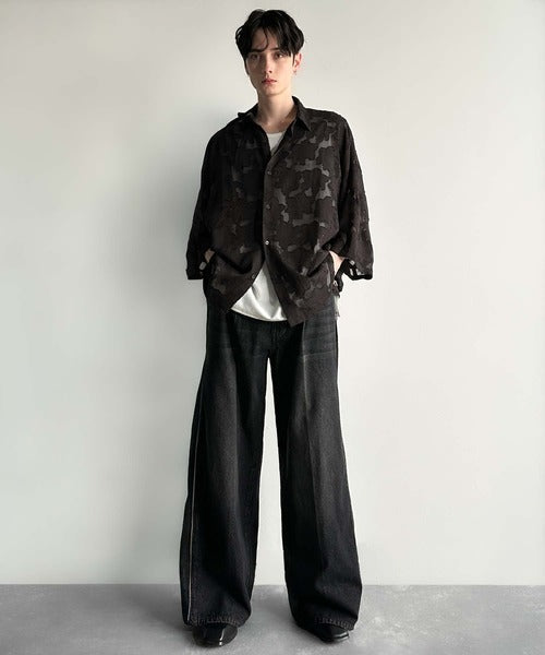 Sheer Jacquard Dolman Sleeve Shirt／フラワー柄シアージャカードドルマンシャツ co1150008