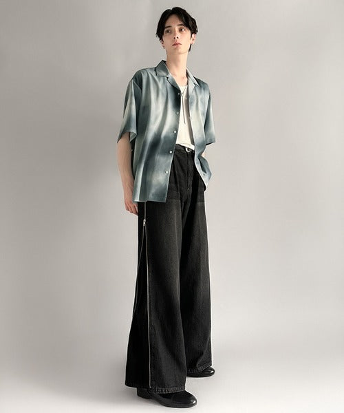 Oversized Drape Half Sleeve Shirt/総柄プリントオーバーサイズドレープ半袖シャツ co1150014