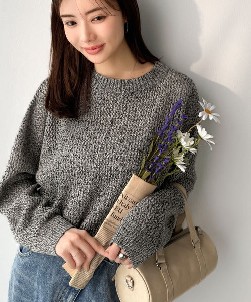 《JaVaジャバコラボ》肌見せも着心地も、大人仕様。ルーズシルエットメッシュ編みニット（長袖） jv1380001