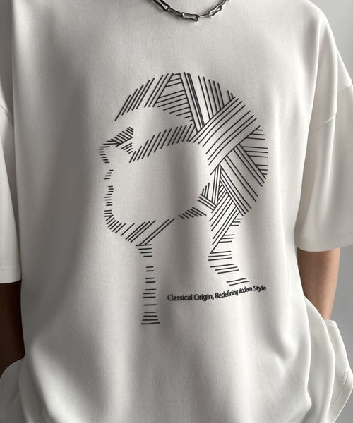 「視線を独り占め。」フェイスグラフィックオーバーサイズTシャツ／Face Graphic Oversized Double-Knit T-Shirt co1010006