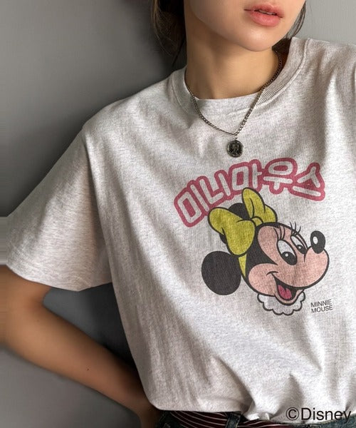韓国風が今っぽい。ディズニーキャラクターデザイン半袖Tシャツ ce1330036