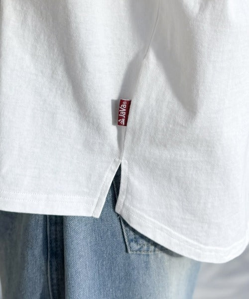 《JaVaジャバコラボ》袖を通せば、あなたも輝く。コットン100％刺繍胸元切り替えドルマンロンTEE（長袖） jv1260620