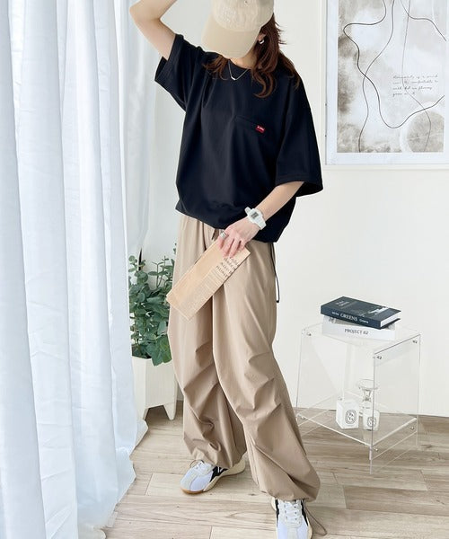 《JaVa ジャバコラボ》シンプルなのに格上げ。綿100％シルケット素材裾ドロストオーバーサイズTシャツ jv1050157