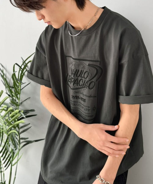 《JaVaジャバコラボ》シンプル派にも推したい！綿100％グラフィック刺繍Tシャツ（半袖） jv1050356