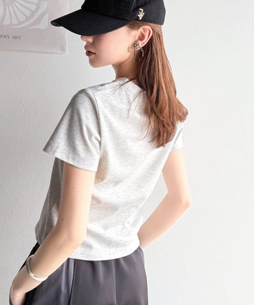 【mily bilet】大人可愛い最旬プリント柄。スプレーライクプリントコンパクトTシャツ（半袖） mi1329024