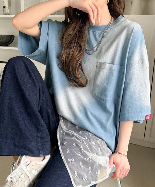 《JaVaジャバコラボ》唯一無二のヴィンテージ感。オーバーサイズシルエットのスプレーダイポケットTシャツ（半袖） jv1020359