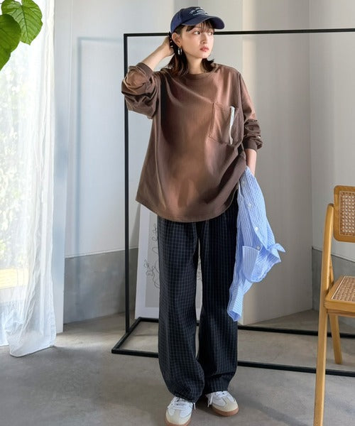 《JaVaジャバコラボ》垢抜け！大人のストリートstyleを作る。綿100％スプレーダイオーバーサイズTシャツ（長袖） jm1020358