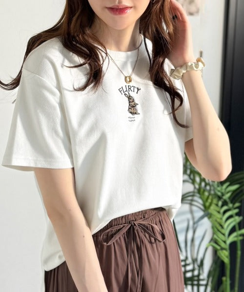 可愛いだけとは言わせない！刺繍コンパクトフライスTシャツアニマルシリーズ（半袖） ce1050360