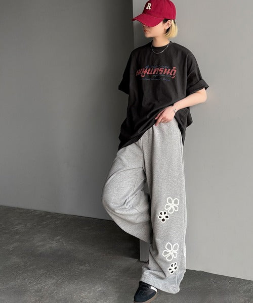 《JaVaジャバコラボ》お洒落見え確定。綿100％タイ料理メニュー風プリントルーズフィットTシャツ(オーバーサイズ) jv1029127