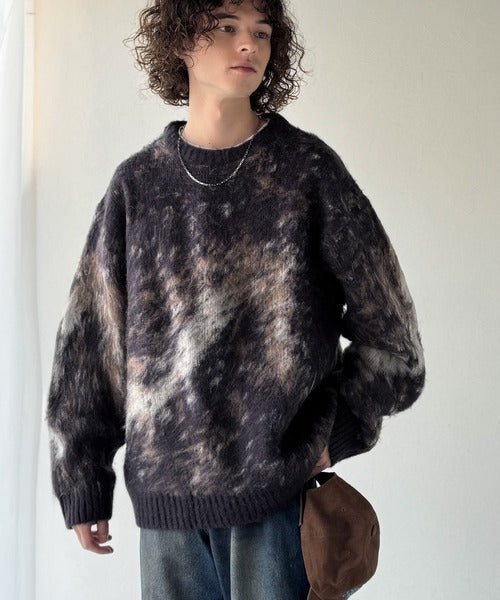 【Classical Origin】「まるで毛布。」モヘアライクシャギー素材クルーネックセーター／Mohair-Like Shaggy Knit Crew Neck Sweater co0780002