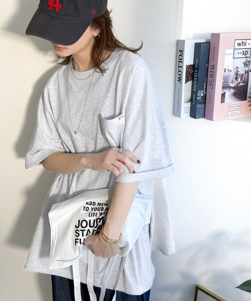 《JaVaジャバコラボ》大人のこなれ感漂う。 綿100％ビッグポケットオーバーサイズTシャツ（半袖） jv1260540