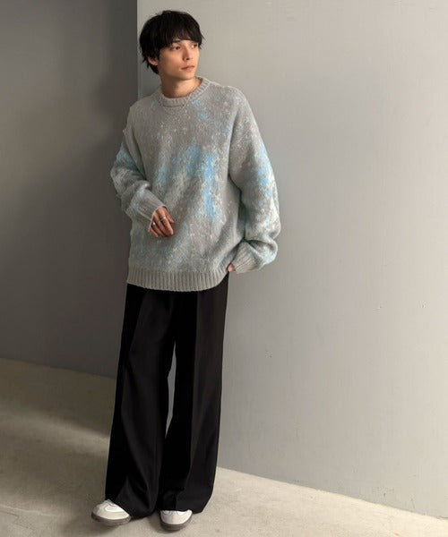 【Classical Origin】「まるで毛布。」モヘアライクシャギー素材クルーネックセーター／Mohair-Like Shaggy Knit Crew Neck Sweater co0780002
