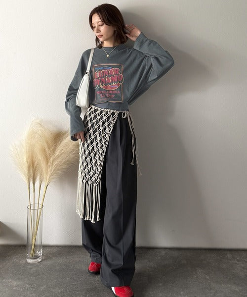 《JaVa ジャバコラボ》キャッチーな大人Tee。綿100%ピグメントロゴビッグTシャツ jv1029024