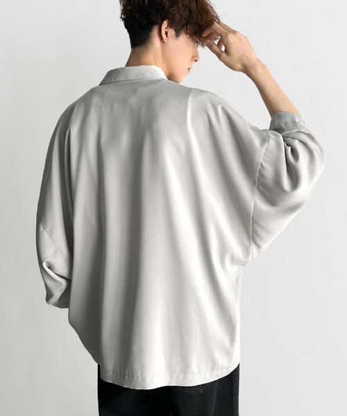 「雰囲気アガる。」衿刺繍ドレープドルマンシャツ／Embroidered Collar Draped Dolman Shirt co1010004