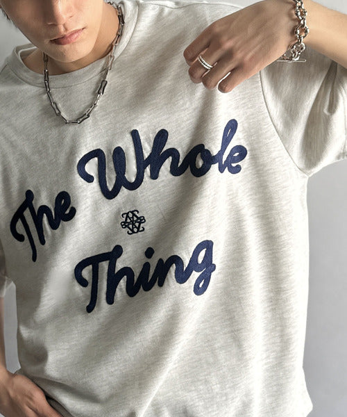 《JaVaジャバコラボ》“トレンドを纏う”コード刺繍ロゴ半袖Tシャツ(オーバーサイズ) jv1329032
