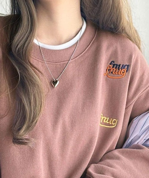 《Javaジャバコラボ》着るだけで今っぽさ叶う。ランダム刺繍クロップド丈裏起毛スウェット jv1050234