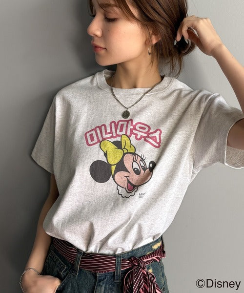 韓国風が今っぽい。ディズニーキャラクターデザイン半袖Tシャツ ce1330036