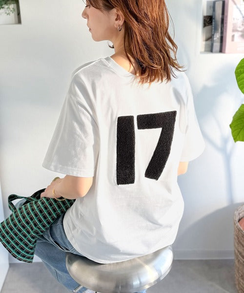 【前後2way】快適素材、立体刺繍がアクセントに♪綿100％デザインナンバリングサガラ刺繍T ce1350008